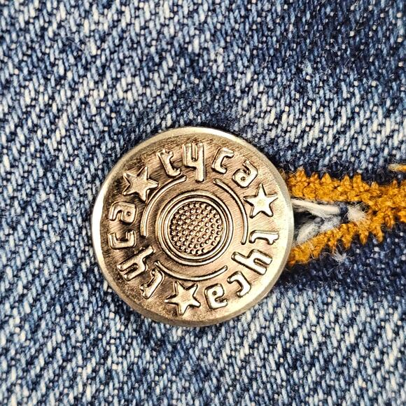 Vintage Eagle and US Flag Jean Jacket Men 4XL Trucker Made USA IAM Union Tyca - Picture 9 of 15